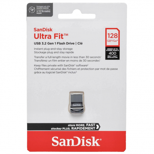 Флэш карта SanDisk Ultra Fit USB 3.2 - 128 ГБ