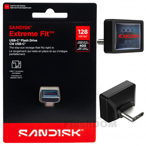 Флеш-накопитель SANDISK 128 Extreme Fit USB-C
