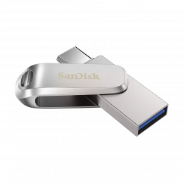 Флеш-накопитель SanDisk Ultra Dual Drive Luxe - 128 ГБ с интерфейсом USB Type-C/Type-A, 400 Мб/с