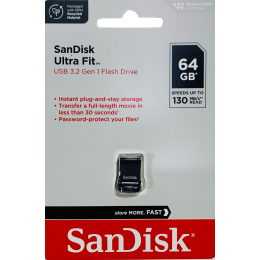 Флэш-накопитель SanDisk Ultra Fit USB 3.2 -64 ГБ