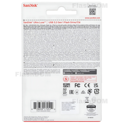 Флэш карта SanDisk Ultra Luxe 032 ГБ USB 3.2 Gen 1, 150 Мб/с