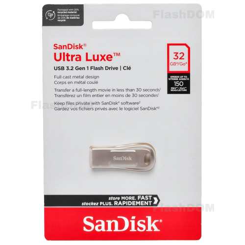 Флэш карта SanDisk Ultra Luxe 032 ГБ USB 3.2 Gen 1, 150 Мб/с