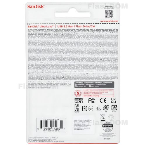Флэш карта SanDisk Ultra Luxe 064 ГБ USB 3.2 Gen 1, 150 Мб/с