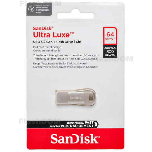 Флэш карта SanDisk Ultra Luxe 064 ГБ USB 3.2 Gen 1, 150 Мб/с