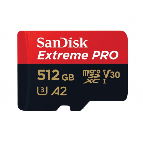 Карта памяти SanDisk Extreme PRO microSDXC 512 ГБ UHS-I, 200/140 Мб/с + SD адаптер
