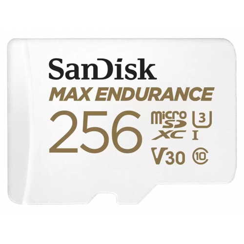 Карта памяти SanDisk MicroSDXC 256 ГБ  MAX Endurance Home Security Card Class 10 UHS-I U3, 100 Мб/с + SD адаптер