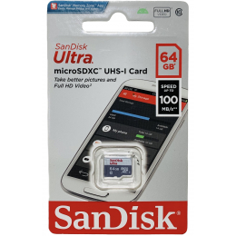 Карта памяти SanDisk Ultra microSDXC UHS-I – 064 ГБ 100