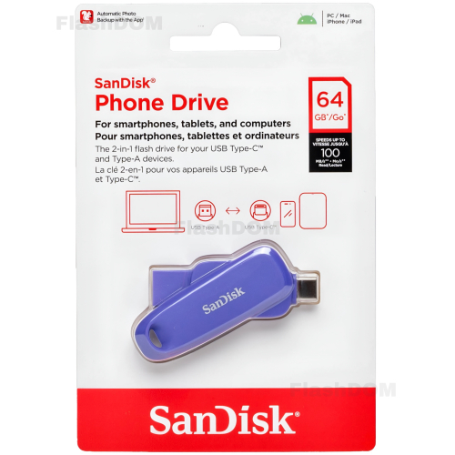 Флеш накопитель SanDisk 064 ГБ Phone Drive (Purple Opulence)