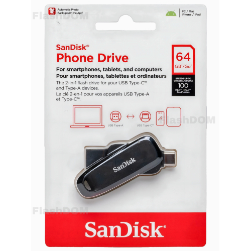 Флэш накопитель 064 ГБ  SanDisk Phone Drive for Android
