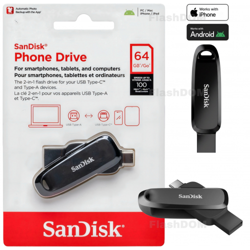 Флэш накопитель 064 ГБ  SanDisk Phone Drive for Android