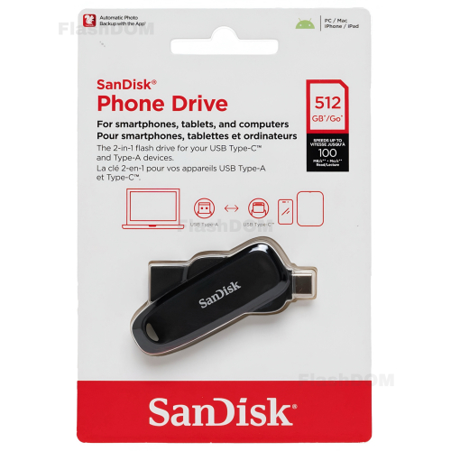 Флеш накопитель SanDisk 512 ГБ Phone Drive for Android (Black)